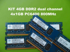 Memorie RAM PC DDR2 4GB KIT PC6400 800MHz Nanya foto