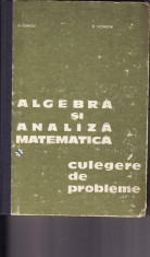 Matematica-Algebra si analiza matematica-Culegere-Donciu, Flondor-1978 foto