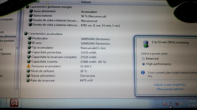 BATERIE SAMSUNG NP N230 18% UZURA 82% VIATA AUTONOMIE PESTE 2 ORE foto