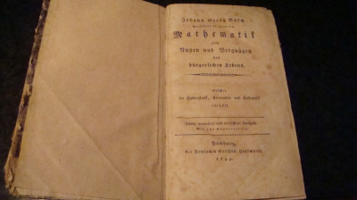 Matematica - in germana - caractere gotice - Hamburg 1799 foto