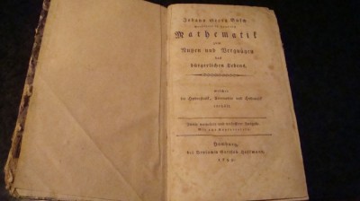 Matematica - in germana - caractere gotice - Hamburg 1799 foto