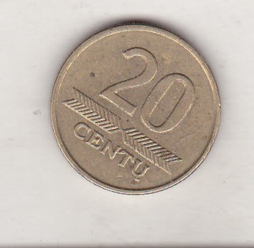 bnk mnd Lithuania 20 centu 1997 foto