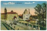 3244 - Timisoara, SYNAGOGUE, Tramway - old postcard - used - 1915, Circulata, Printata