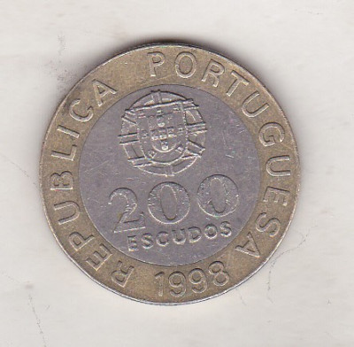 bnk mnd Portugalia 200 escudos 1998 bimetal foto