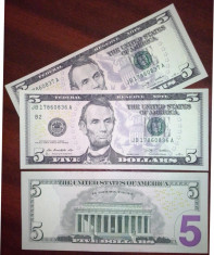 SV * SUA / Statele Unite 5 DOLLARS (DOLARI ) 2009 AUNC+ foto