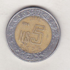 bnk mnd Mexic 5 pesos 1994 bimetal