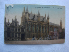 Carte postala circulata 1918 BRUGES Belgia La justice de Paix foto