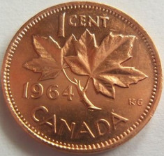 Moneda 1 Cent - CANADA, anul 1964 *cod 2683 a.UNC foto