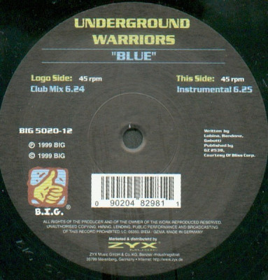 Underground Warriors_Eiffel 65 - Blue (Vinyl) foto