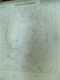 Covasna harta hidrografica 1980 color 85 x 52 cm dimensiuni color