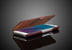 Husa / toc piele NATURALA Samsung Galaxy Note 5 lux, tip flip cover, MARO foto