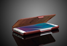 Husa protectie piele fina Samsung Galaxy Note 5, flip cover lateral, MARO CONIAC foto