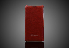 Husa protectie piele fina Samsung Galaxy Note 5 DUOS , flip cover lateral, MARO foto