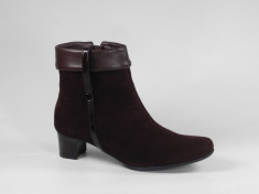 Botine dama din piele velur 8501-004 foto