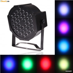 Proiector Scaner joc lumini DMX 7 canale Flat LED Par Light RGB 36 LED Ventilato foto
