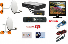 Freesat Camping,Rulota- TV+receptor12 v+card +12 luni foto