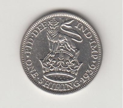 Marea Britanie 1 Shilling 1936 George V, Argint L 4.9 foto