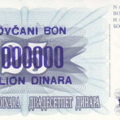 Bancnota Bosnia 1.000.000 Dinari 1993 - P35a UNC ( supratipar - NOVCANI BON )