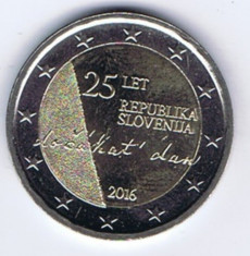 moneda 2 euro comemorativa SLOVENIA 2016, UNC foto