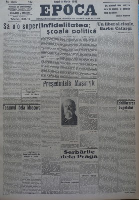 Epoca , ziar al Partidului Conservator , 8 Martie 1935 , Hagi Mosco , Filipescu foto