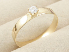 Inel Placat cu Aur 18k, model Solitaire, cod 769 foto