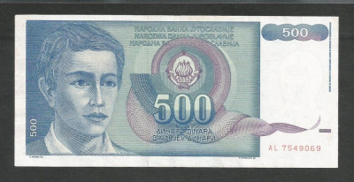 IUGOSLAVIA 500 DINARI 1990 [14] P-106 , VF+ foto