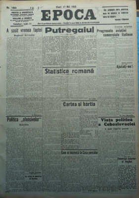 Epoca , ziar al Partidului Conservator , 17 Mai 1935 , Tatarascu foto