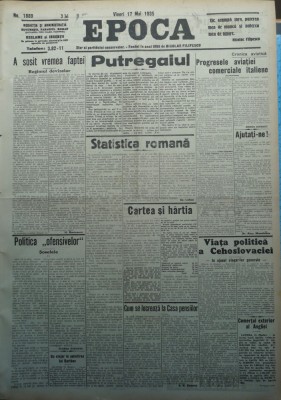 Epoca , ziar al Partidului Conservator , 17 Mai 1935 , Tatarascu foto