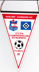 Fanion fotbal DINAMO BUCURESTI - HAMBURG SV 19.10.1983 foto