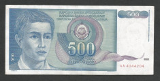 IUGOSLAVIA 500 DINARI 1990 [33] P-106 foto