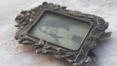 RAMA ICOANA FOTO art nouveau 1900 FRANTA cu picior VECHE manopera EXCEPTIONALA