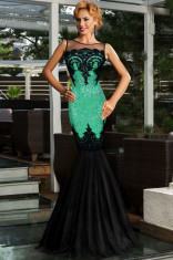 M431-1121 Rochie de seara eleganta, tip sirena, accesorizata cu paiete foto