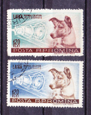 Timbre ROMANIA 1957/*447 = CATELUSA LAIKA - PRIMUL CALATOR IN COSMOS foto