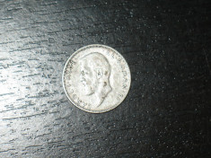 Moneda argint 1 leu Romania 1910, regele Carol I, necuratata foto