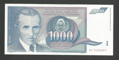 IUGOSLAVIA 1000 1.000 DINARI 1991 [3] P-110 , XF++ a UNC foto