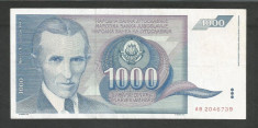 IUGOSLAVIA 1000 1.000 DINARI 1991 [10] P-110 , VF+ foto