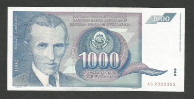 IUGOSLAVIA 1000 1.000 DINARI 1991 [2] P-110 , XF++ a UNC foto