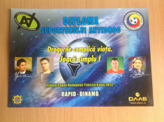 Diploma finala Cupei Romaniei Rapid Bucuresti-Dinamo Bucuresti foto
