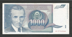 IUGOSLAVIA 1000 1.000 DINARI 1991 [13] P-110 , VF foto