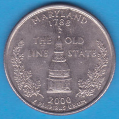 (M966) MONEDA SUA - QUARTER DOLLAR 2000, LIT. D - MARYLAND