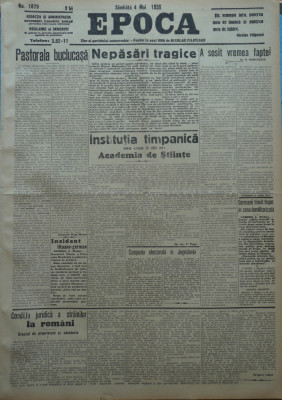 Epoca , ziar al Partidului Conservator , 4 Mai 1935 , Hagi Mosco , Litvinov foto