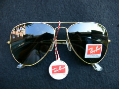 OCHELARI DE SOARE RAY BAN AVIATOR 3025 LENTILA STICLA 2 STRATURI DEEP BLACK !!! foto