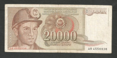 IUGOSLAVIA 20000 20.000 DINARI 1987 [24] P- 95 foto