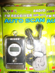 Radio FM Mini CEAS AUTO SCAN digital cu casti si curea mana foto