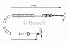 Cablu, frana de parcare PEUGEOT 206 hatchback 2.0 S16 - BOSCH 1 987 477 587 foto