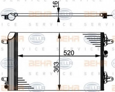 Condensator, climatizare VW SHARAN 1.9 TDI - HELLA 8FC 351 301-524 foto