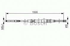 Cablu, frana de parcare VW GOLF Mk III 1.9 D - BOSCH 1 987 477 168 foto