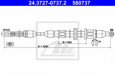 Cablu, frana de parcare OPEL CORSA A TR 1.0 - ATE 24.3727-0737.2 foto