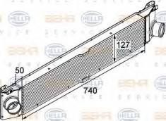 Intercooler, compresor FIAT DUCATO bus 2.3 JTD - HELLA 8ML 376 746-011 foto