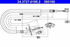 Cablu, frana de parcare VW LT Mk II bus 2.3 - ATE 24.3727-0180.2 foto